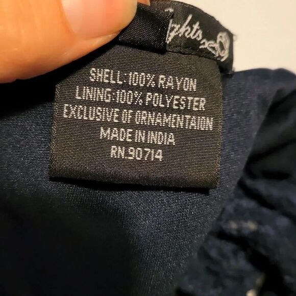 Pisarro Nights Ladies Size 2 Midnight Blue Long Beaded Gown - Picture 11 of 12